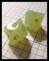 Dice : Dice - 10D - Pair Green Fluorescent Translucent Precision with Bronze Numerals Ebay 2009